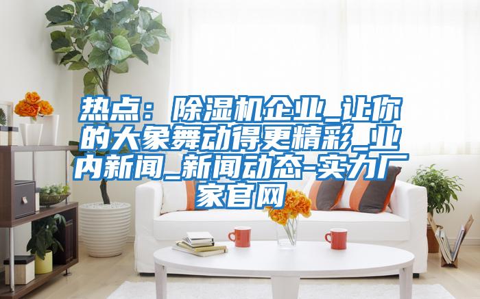 熱點:除濕機企業_讓你的大象舞動得更精彩_業內新聞_新聞動態-實力廠家官網